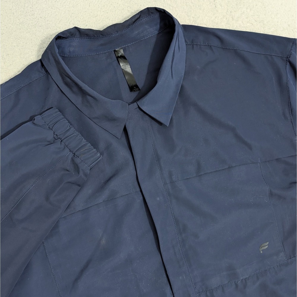 Fabletics Men The Outpost Jacket Blue XL Windbreaker‎ Snap Button